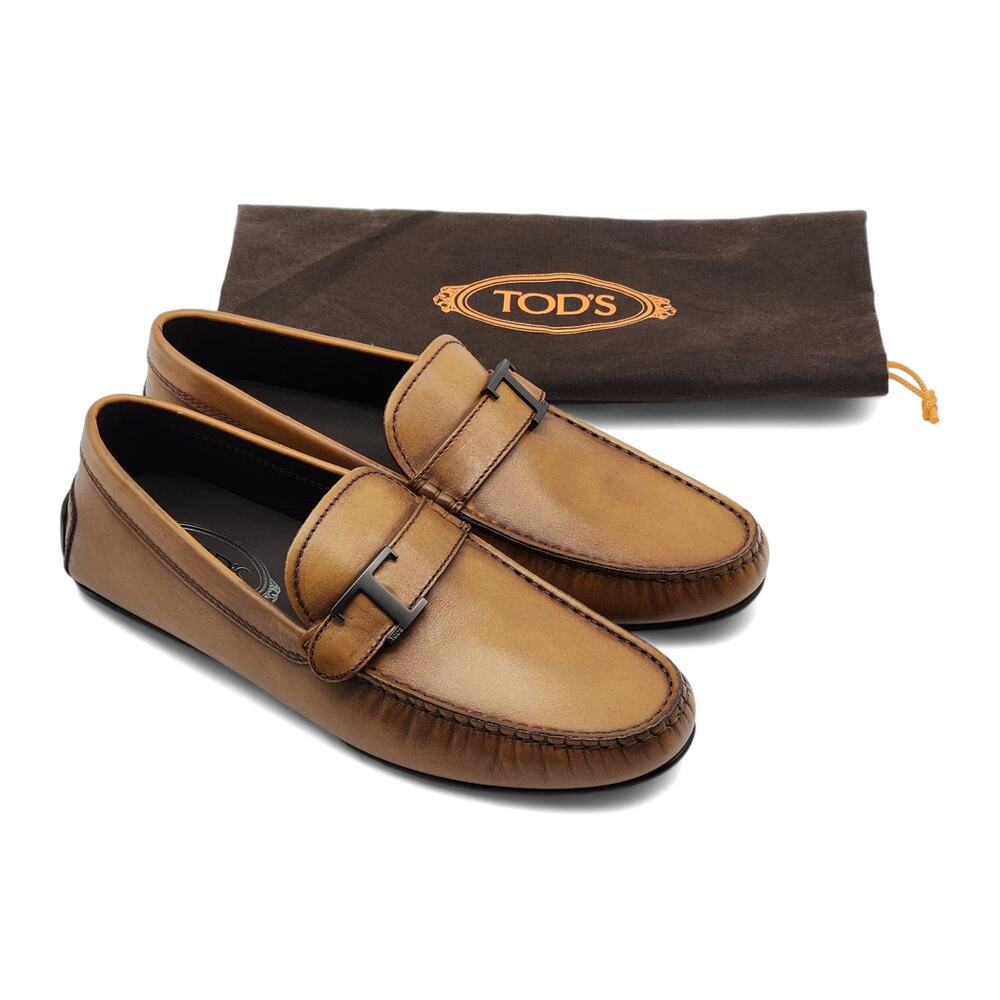 Tod's T Timeless City Gommino Leather Driving Shoes in Brown 7.5 $750